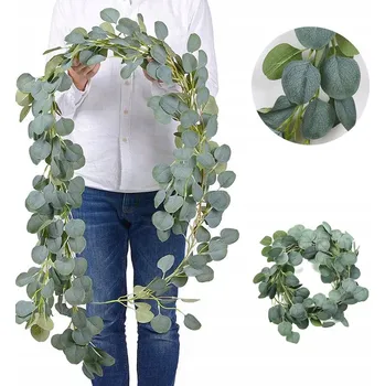 GIRLANDA OZDOBNA SZTUCZNE LIŚCIE DEKORACJA ZÁVĚSNÁ GIRLANDA 2m UMĚLÉ LISTY BŘEČŤAN NA STŮL