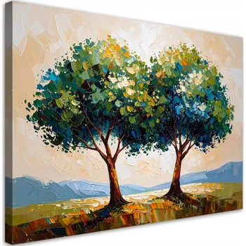 Obraz Moderní obraz do obýváku ložnice, Zelené Stromy Krajina 100x70