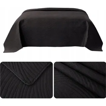 Přehoz na lůžko Přehoz přehoz deka 170x210 PROŠÍVANÁ lisovaná MIKROVLÁKNO Federico ČERNÁ