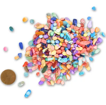 Tromlovaný skleněný zlom - perleťová směs 100g