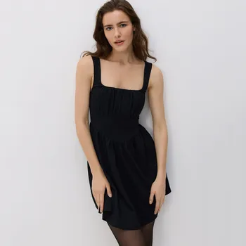 Dámské šaty Reserved - Mini šaty s mačkaným efektem - černý - 906GA-99X - 906GA-99X-L