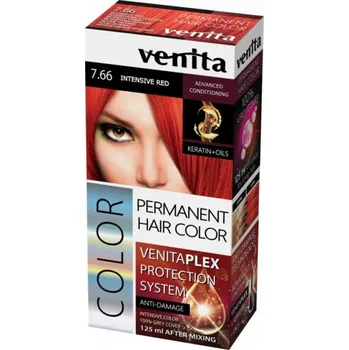 Barva na vlasy Venita Plex Protection System Permanent Hair Color 7.66 Intenzivní Červená barva na vlasy s ochranou barvy