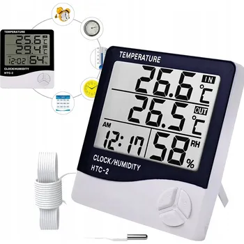 Meteostanice METEOROLOGICKÁ STANICE TEPLOMĚR VLHKOMĚR HODINY LCD DIGITÁLNÍ SENZOR SONDA MAT-T-081