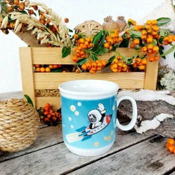 GASTON dětský hrnek 245 ml, Krteček a raketa, Thun 1794 (Porcelánový hrnek 1. jakost)