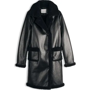 Dámské oblečení GATE Koženkový kabát s podšívkou z umělé kožešiny 36 625-1467/89