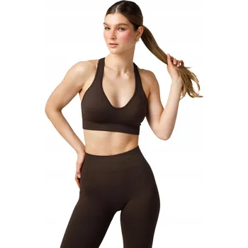 Podprsenka SPORTOVNÍ PODPRSENKA CARPATREE DÁMSKÁ NA TRÉNINK FITNESS TOP COFFEE L