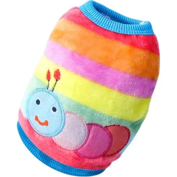 Obleček pro psa Zimní obleček pro psa velikost L 3.5–4.5 kg 45 cm hrudník 35 cm záda Barevný teplý overal s obrázkem stonožky Pohodlné zimní oblečení pro psy