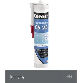 stavební silikon CERESIT CS 25 iron grey, sanitární silikon, 280 ml
