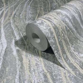 Fototapeta Šedá tapeta s vlnitou strukturou a lesklým stříbrným povrchem