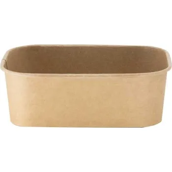 Jednorázové nádobí miska obdélníková na salát 750 ml, PAP - kraft (50 ks/balení)