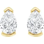 Minimalistické stříbrné peckové náušnice s pear diamanty Ronja