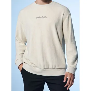 Pánské oblečení Sinsay - Mikina s kulatým výstřihem - krémová - 957EU-01M - 957EU-01M-S