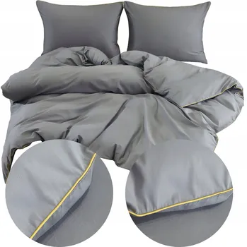 Povlečení Povlečení 200x220 3 dílné, Povlaky 70x80 Saténová Bavlna S Pasulkou CAN Jednobarevné