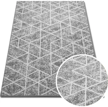 Koberec KOBEREC 120X170 CM NEW IDEA GEOMETRIE ŠEDÁ 3601WS42 MĚKKÝ VLAS