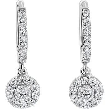 Náušnice Stříbrné kruhové náušnice s 0.13ct přírodním diamantem Madhu