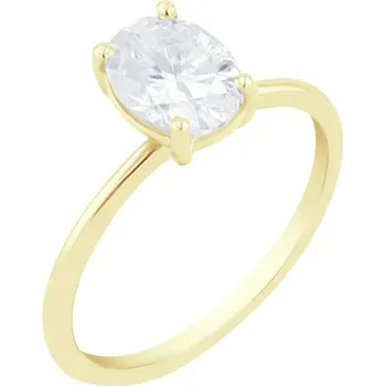 Prsten Elegantní stříbrný prsten s oval moissanitem s výběrem velikosti Frost