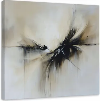 Obraz Moderní obraz do obýváku, Abstrakce béžová černá efekt barvy 50x50