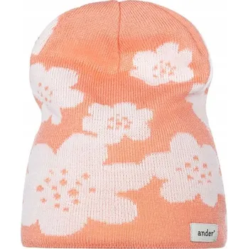 Čepice Ander Dětská Letní Čepice Beanie pro Holčičku Flower Orange 54