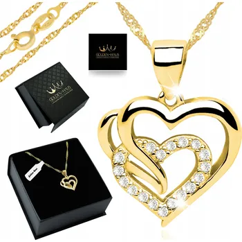 Řetízek ZLATÝ ŘETÍZEK SE SRDÍČKEM 925/585 PRO ŽENU, DÍVKU, MÁME MANŽELKY 14K