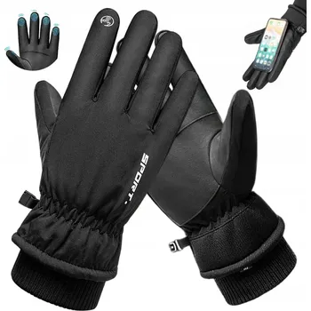 Rukavice LYŽAŘSKÉ RUKAVICE ODOLNÉ PROTI CHLADU A ZATEPLENÉ SAMETEM