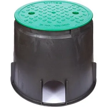 Kruhová šachtice, zelené víko pro 1 ventil, výška 25 cm, průměr víka 25 cm