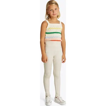 Dívčí legíny Dětské bavlněné legíny Tommy Hilfiger bílá barva, KG0KG08421 KG0KG08421.128.176.PPYA 00X, vel. 164