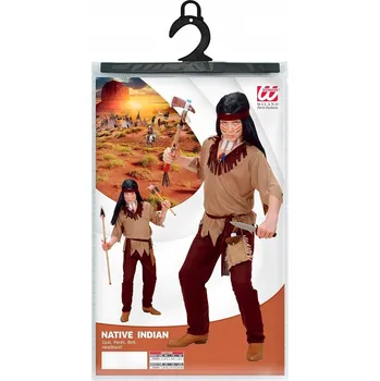 Karnevalový kostým KOSTÝM KOSTÝM INDIÁN DIVOKÝ ZÁPAD KOMPLET PRO DĚTI HALLOWEEN INDIÁN 164