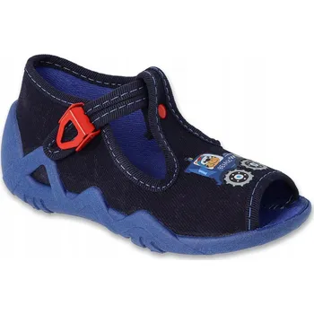 Chlapecká obuv Befado dětské papuče na suchý zip modré, velikost 21