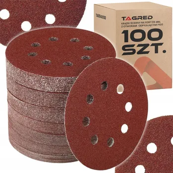 Brusný kotouč 50x Brusný papír 125 mm P100 KOTOUČE BRUSNÉ PAPÍRY S OTVORY NA SUCHÝ ZIP