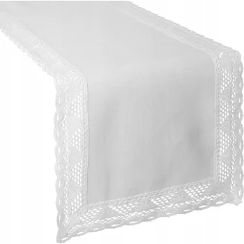 ubrus BĚHOUN dekorativní ubrus 35X180 cm bílý ELEGANTNÍ KRAJKA VÁNOČNÍ GLAMOUR