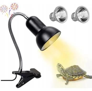 Osvětlení do terária VÝHŘEVNÁ LAMPA PRO ŽELVY S NASTAVITELNÝM SVĚTLEM + 2 ŽÁROVKY E27 25W UVA UVB