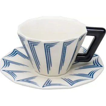 Espresso šálek s podšálkem modrý dekor