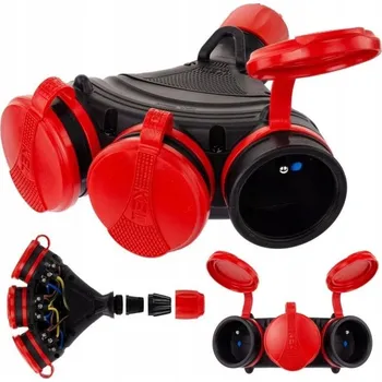 Elektrická zásuvka Elektrická zásuvka Plast-Rol trojnásobná hermetická černá s uzemněním