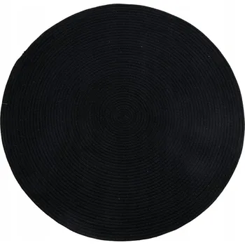 Rohožka Koberec pletený ze šňůry 80 cm černý Kulatá rohožka do kuchyně Obývacího pokoje Terasa