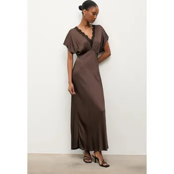 Dámské šaty Šaty Answear.LAB hnědá barva, maxi 55657.iak 88X, vel. S