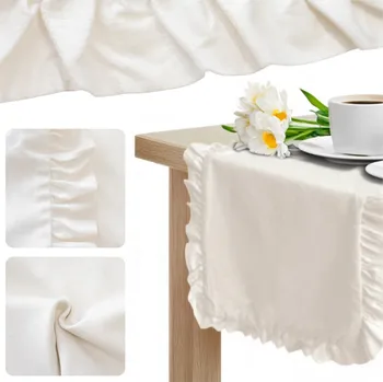 ubrus Běžec na stůl 40x160 Dekorační s volánky Velurový LIGIA