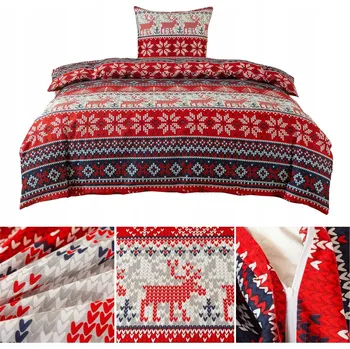 Povlečení Povlečení VÁNOČNÍ 140x200 2dílné hladké Eusebia Home norský vzor