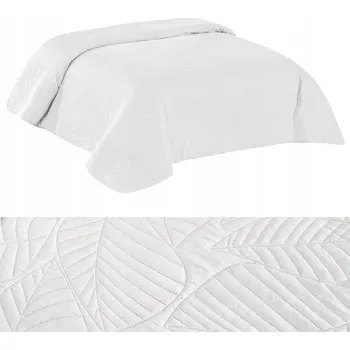 Prostěradlo Přehoz na křeslo 70x160 Prošívaný s motivem listů z mikrovlákna Corrado BÍLÝ