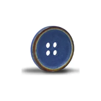 Knoflík Knoflík 15mm, modrý s béžovým okrajem