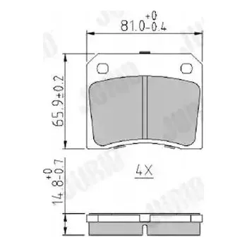 Brzdová destička BRZDOVÉ DESTIČKY PŘEDNÍ JURID 571532J