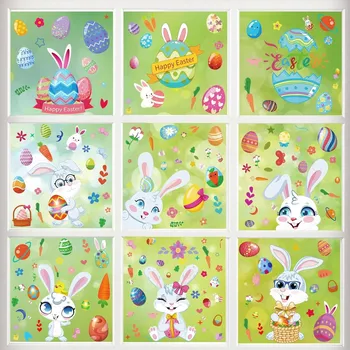 Velikonoční dekorace 109x VELIKONOČNÍ NÁLEPKY NA OKNO, VELIKONOČNÍ VAJÍČKA, Velikonoce ZAJÍČCI, DEKORACE VELKÉ