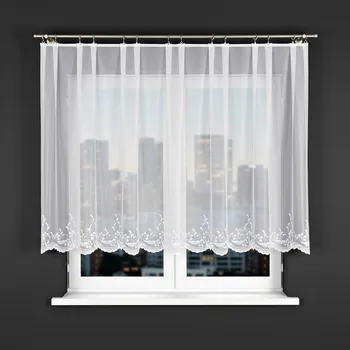 Záclona Dekorační krátká záclona na žabky ANIESZKA LINE 130 bílá 300x130 cm MyBestHome