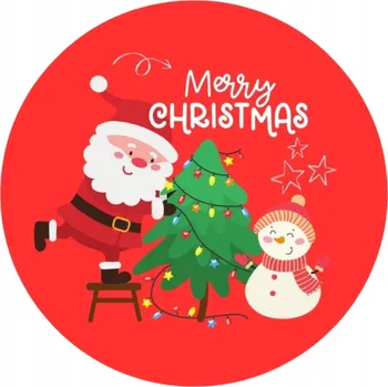 Vánoční dekorace Vánoční Samolepky na svíčky - Mikuláš a Sněhulák - 20 kusů