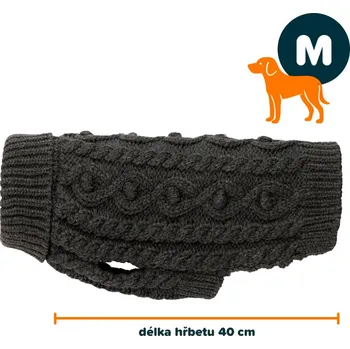 Obleček pro psa PAIKKA Knit svetr šedá M | 40 cm