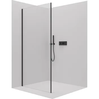 Cerano Sprchová zástěna pro dveře Porte L/P, 8 mm, černá matná, transparentní sklo, 80x195 cm, jednodílná pevná, CER-413453