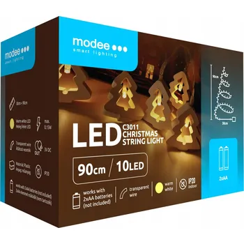 Vánoční dekorace Světýlka na vánoční stromeček BAT modee 0,9m TEPLÁ bílá 10LED ML-C3011
