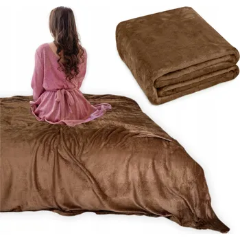 Prostěradlo Deka z Mikrovlákna 160x200 JUANA Měkká Jednobarevná Přehoz na Postel