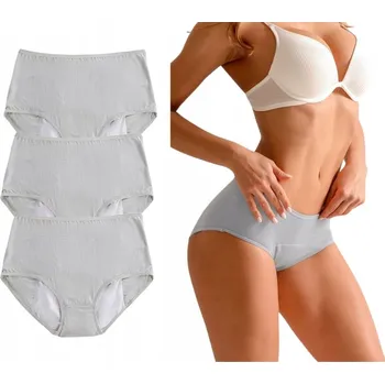 Dámské spodní prádlo MENSTRUAČNÍ KALHOTKY NEPROMOČIVÉ FIGY ABSORPČNÍ DÁMSKÉ PROTI PROTÉKÁNÍ ŠEDÉ S x3