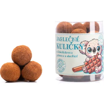 Sušené ovoce Jablečné kuličky s čokoládovou polevou a skořicí (100g)
