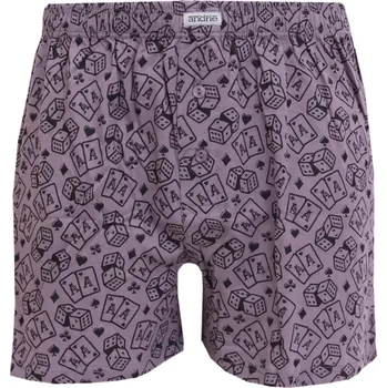 Boxerky Pánské trenky s potiskem kostek a karet Andrie PS5926 šedé velikost L-50/52